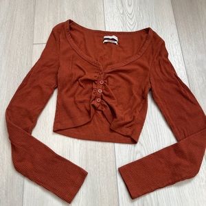 Urban Outfitters Cropped Long Sleeve Top
